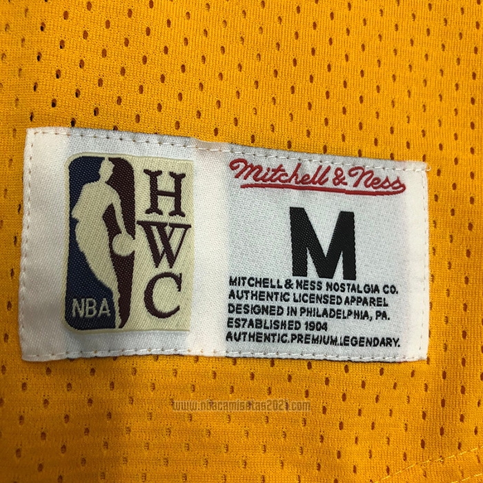 Camiseta Manga Corta Los Angeles Lakers Shaquille O'Neal #34 Amarillo